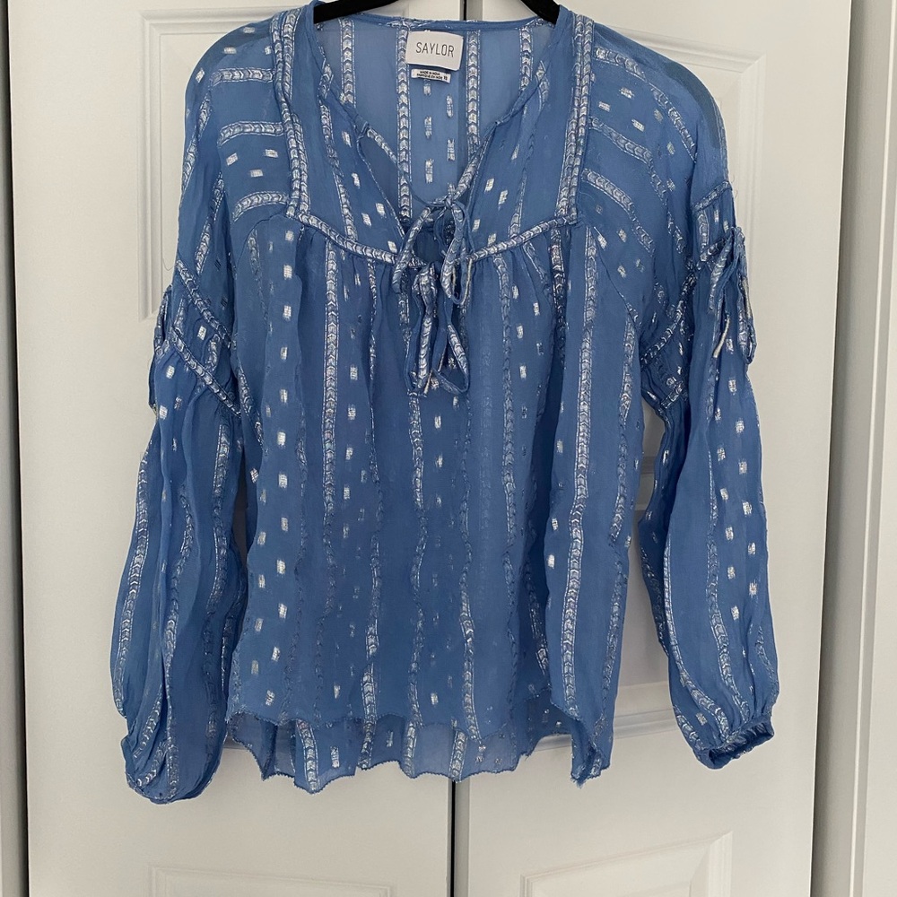 Beautiful saylor boho blouse semi sheer xs